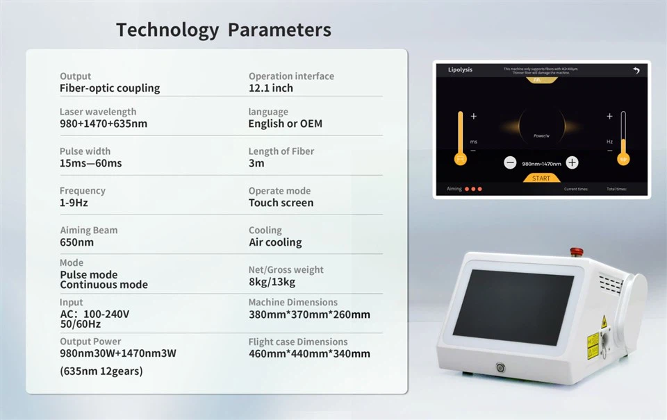 980nm 1470nm 635nm Endolaser Machine factory